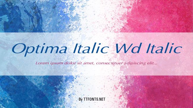 Optima Italic Wd Italic example